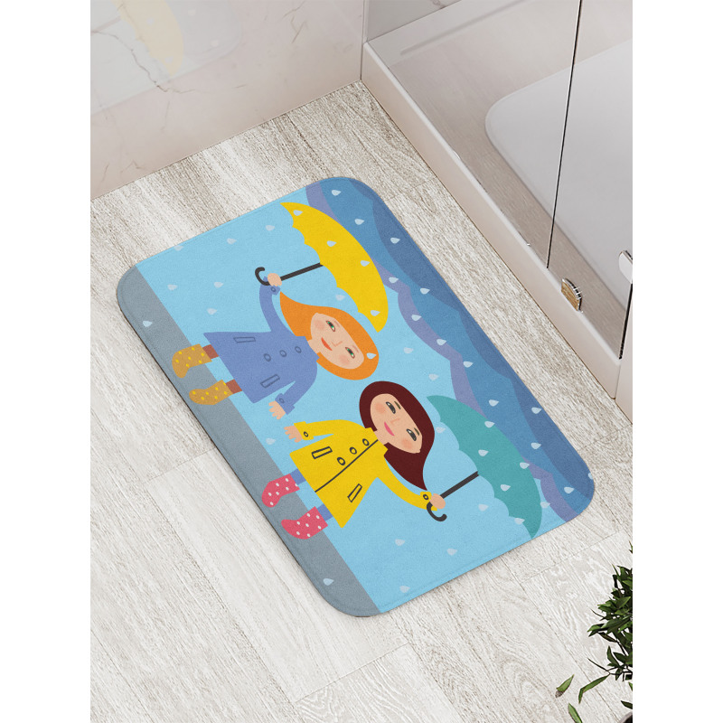 Girls Under the Rain Bath Mat