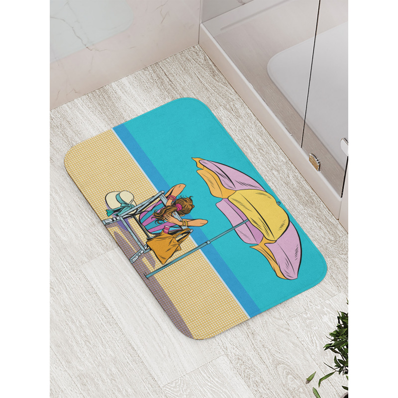 Lady on a Deckchair Bath Mat