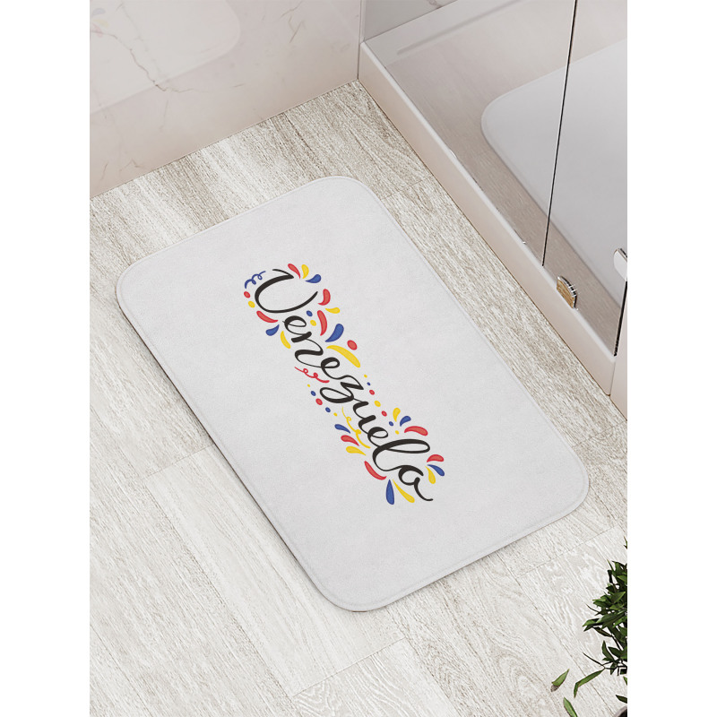 Colorful Cursive Wording Bath Mat