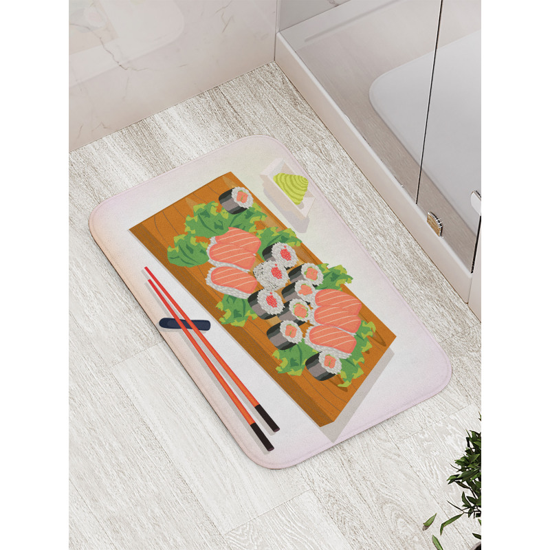 Plate of Tasty Food Bath Mat