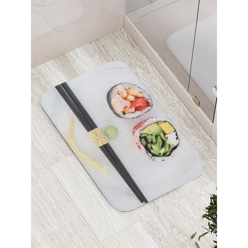 Sushi Smile Plate Top Photo Bath Mat