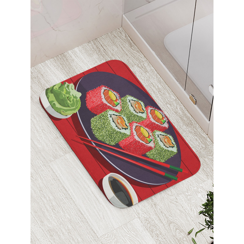 Delicious Sushi Cartoon Art Bath Mat