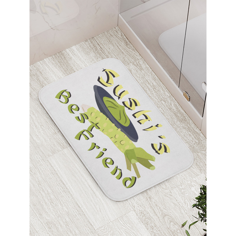 Sushi's Best Friend Cartoon Bath Mat