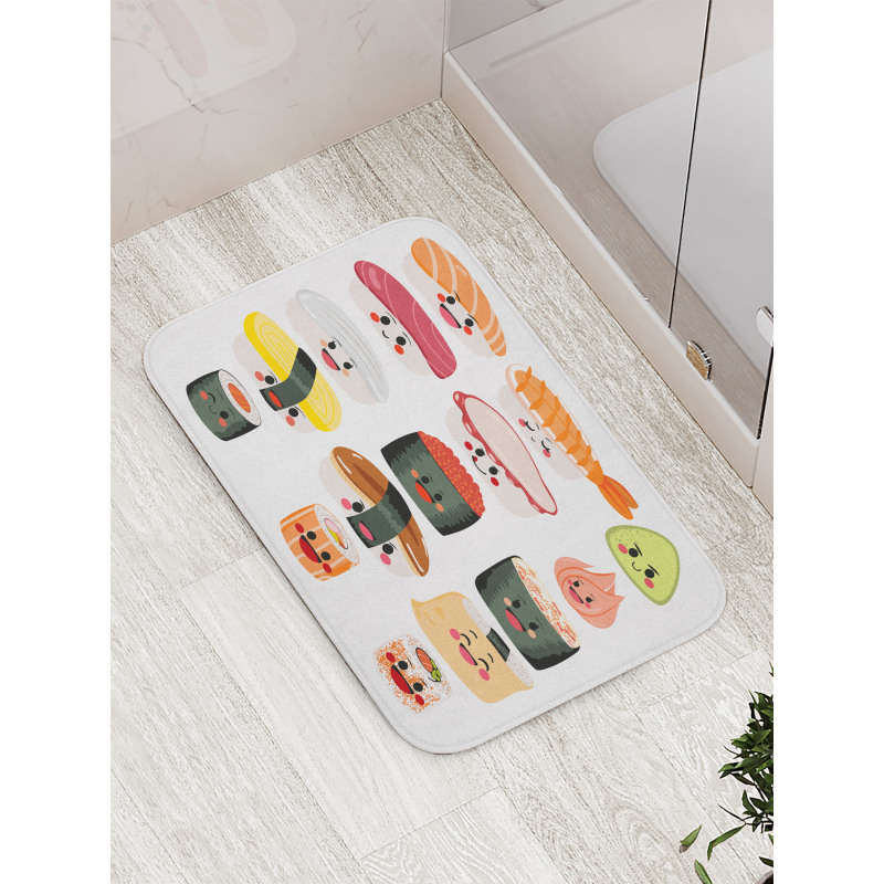 Funny Cartoon Sushi Bath Mat