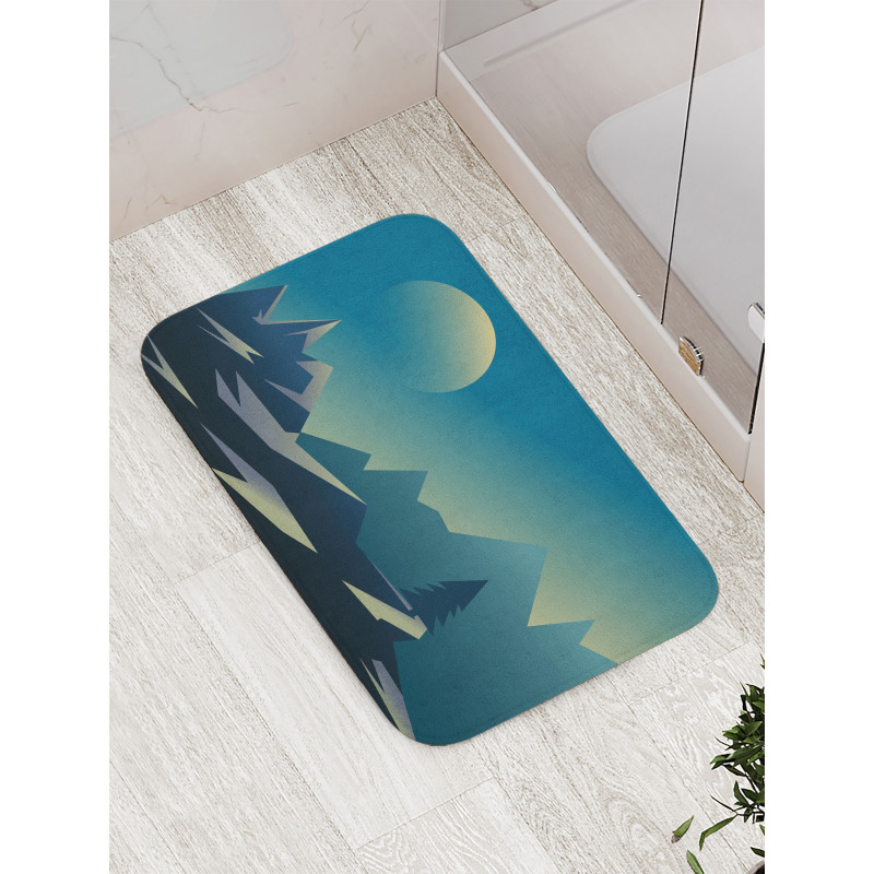 Geometric Landscape Scene Bath Mat