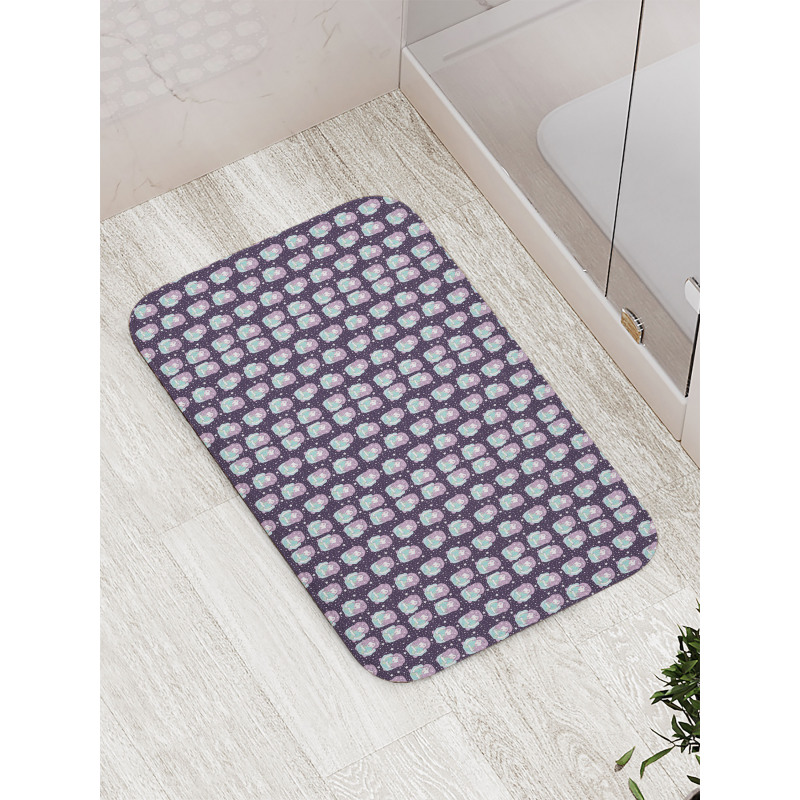 Little Girl Hugging Globe Bath Mat