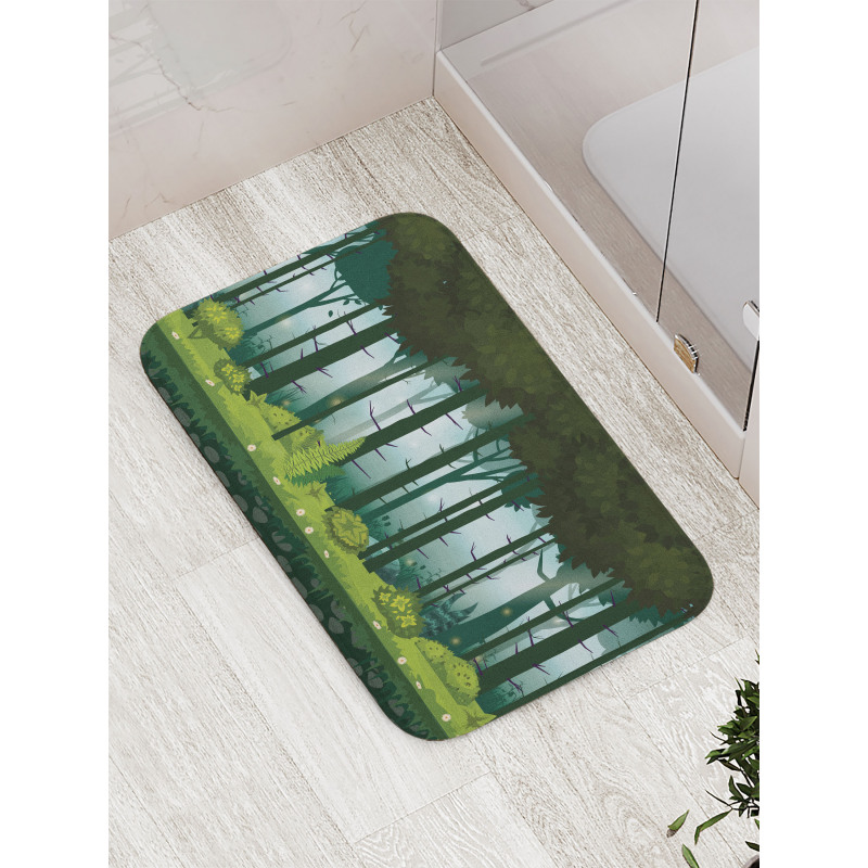 Mystic Forest Trees Twilight Bath Mat