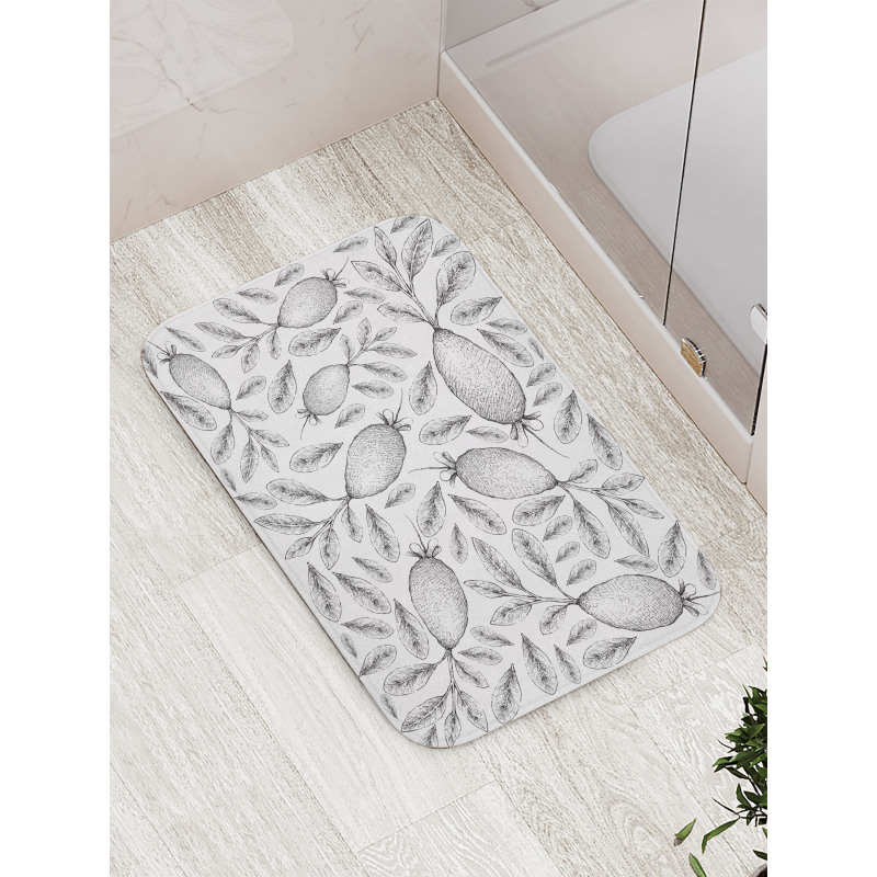 Monochrome Vintage Sketch Bath Mat