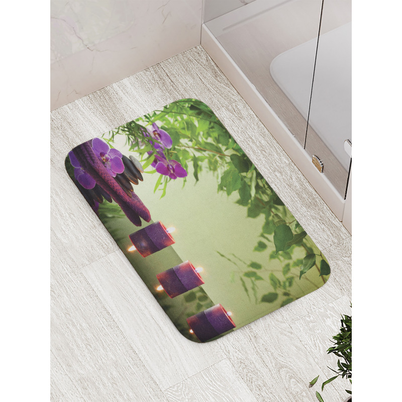 Spa Candles Orchids Bloom Bath Mat