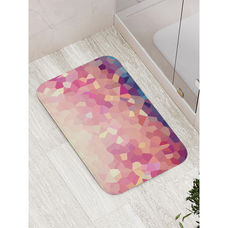 Abstract Blush Polygonal Bath Mat