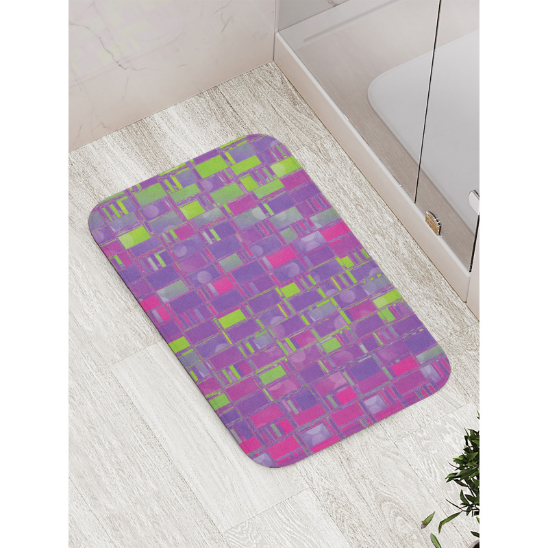 Abstract Distorted Cubes Bath Mat