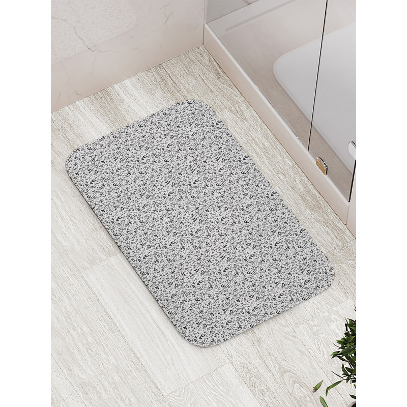 Monochrome Letters Design Bath Mat