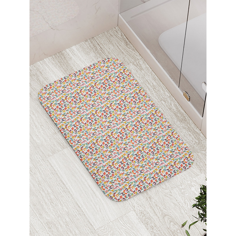 Cut Style Bi-Color Letters Bath Mat