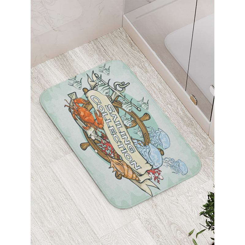 Fishing Sea Food Bath Mat