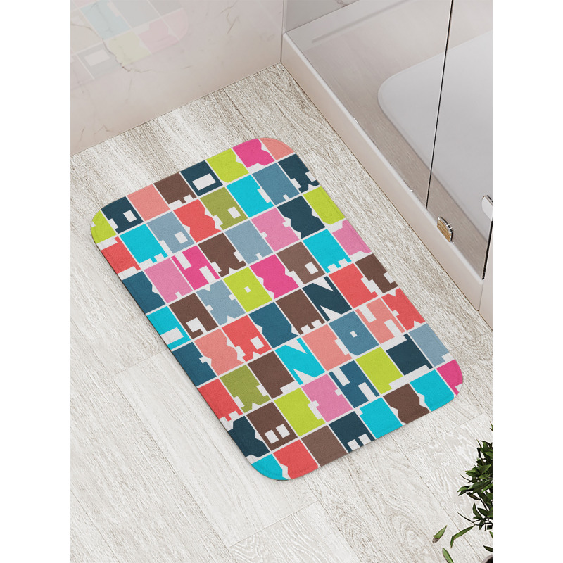 Square Shapes Bath Mat