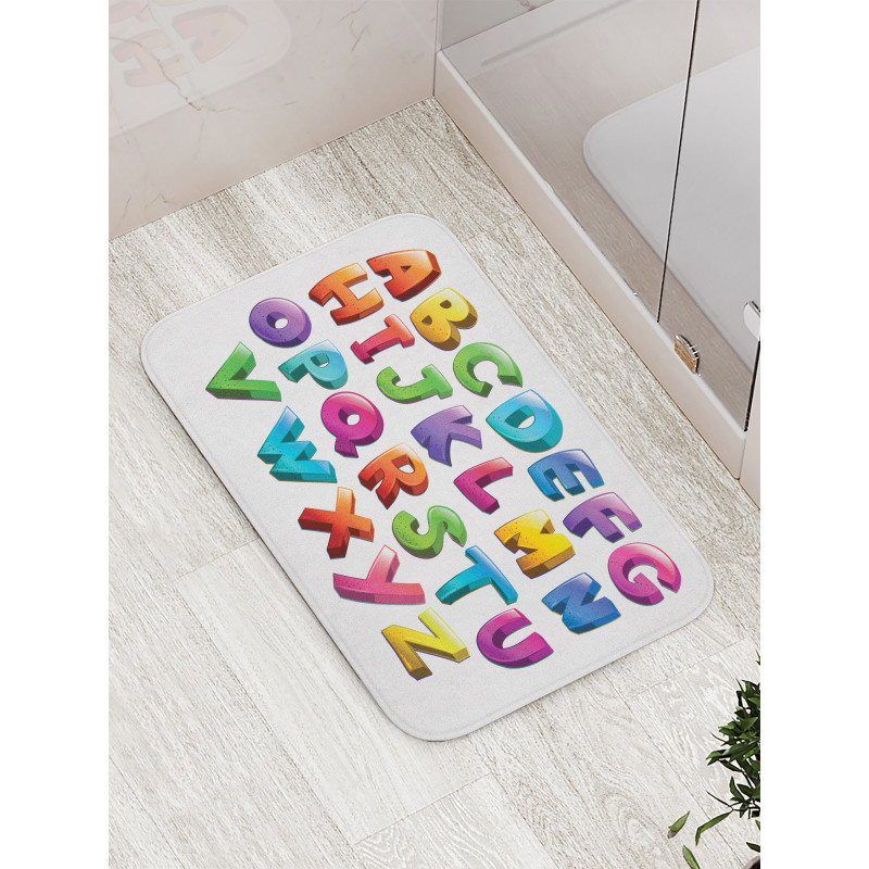 Gradient Colors Graffiti Bath Mat