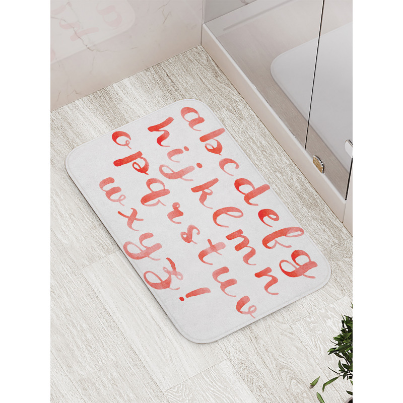 Watercolor Warm Letters Bath Mat