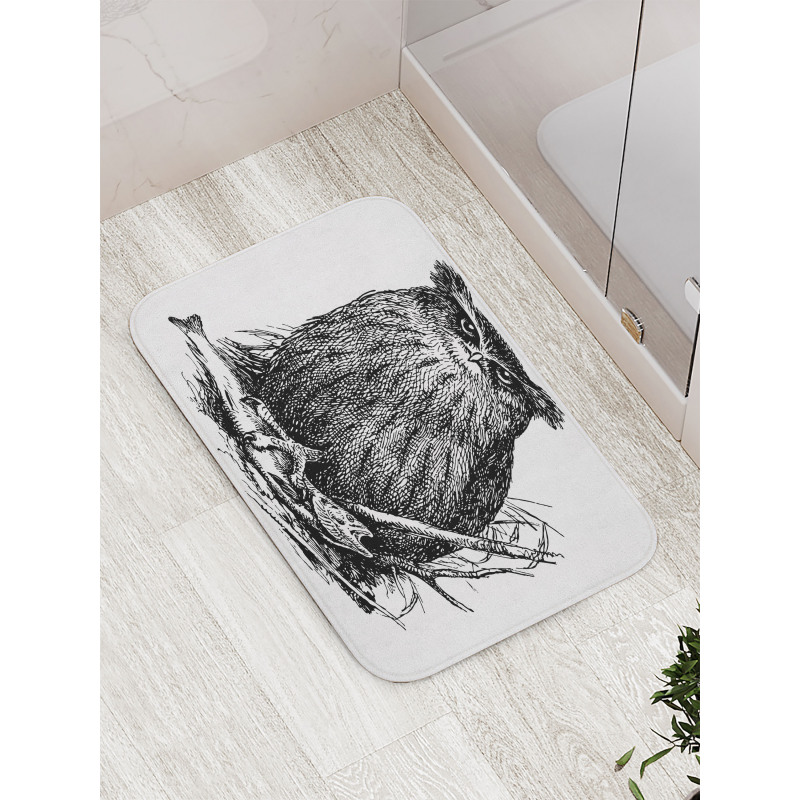 Vintage Wise Night Bird Bath Mat