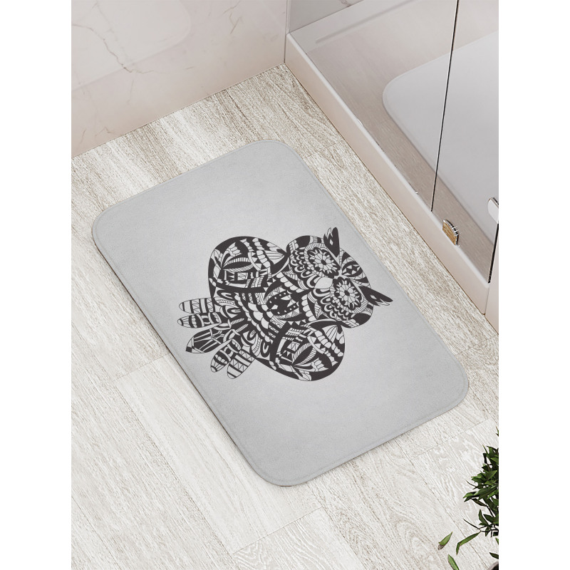 Zentangle Graphic Bird Bath Mat