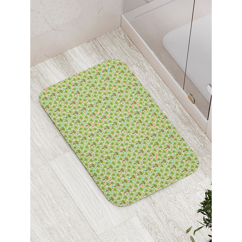 Spring Forest Scenery Bath Mat