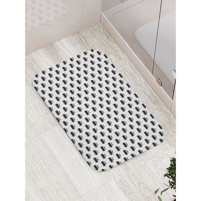 Repeating Cartoon Style Bath Mat