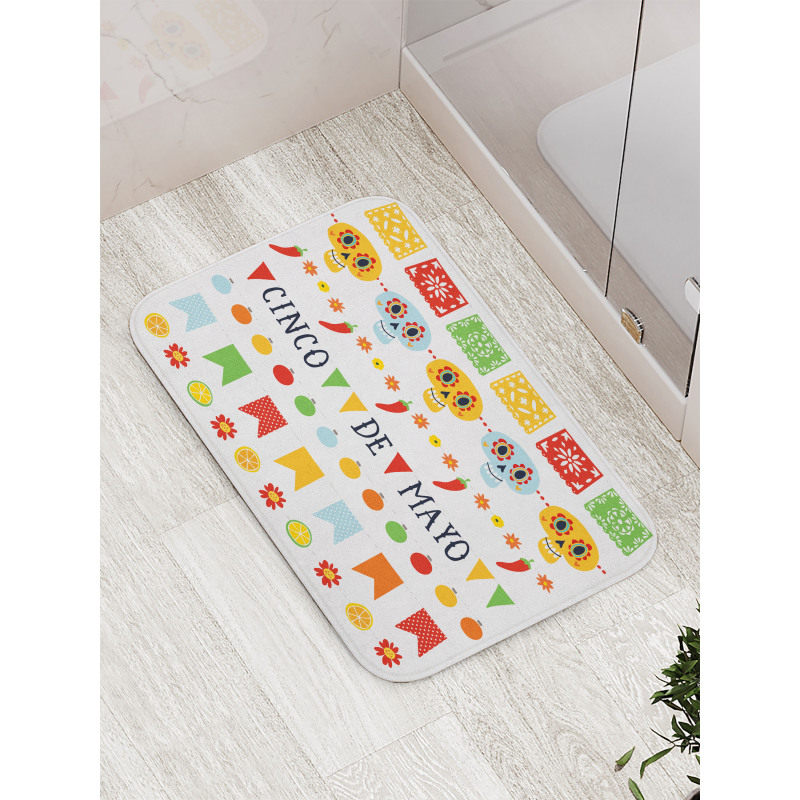 Mexico Folk Concept Bath Mat