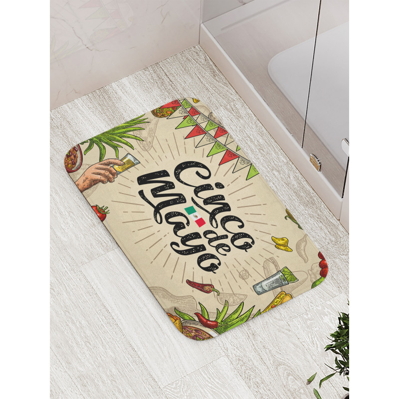 Mexican Food Drink Bath Mat