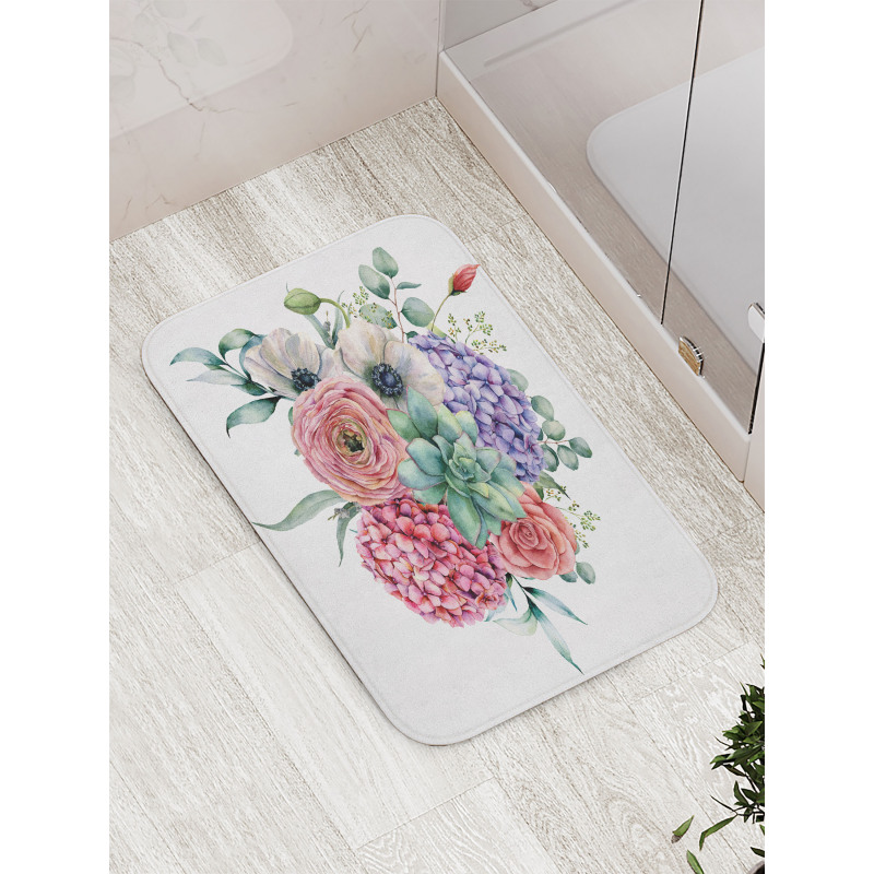 Hydrangeas Bouquet Bath Mat