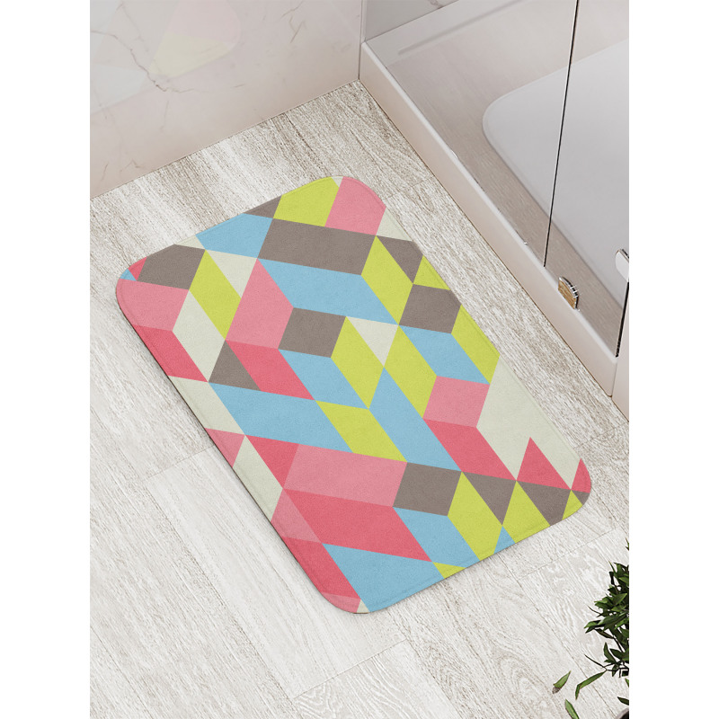 Colorful Polygonal Pattern Bath Mat