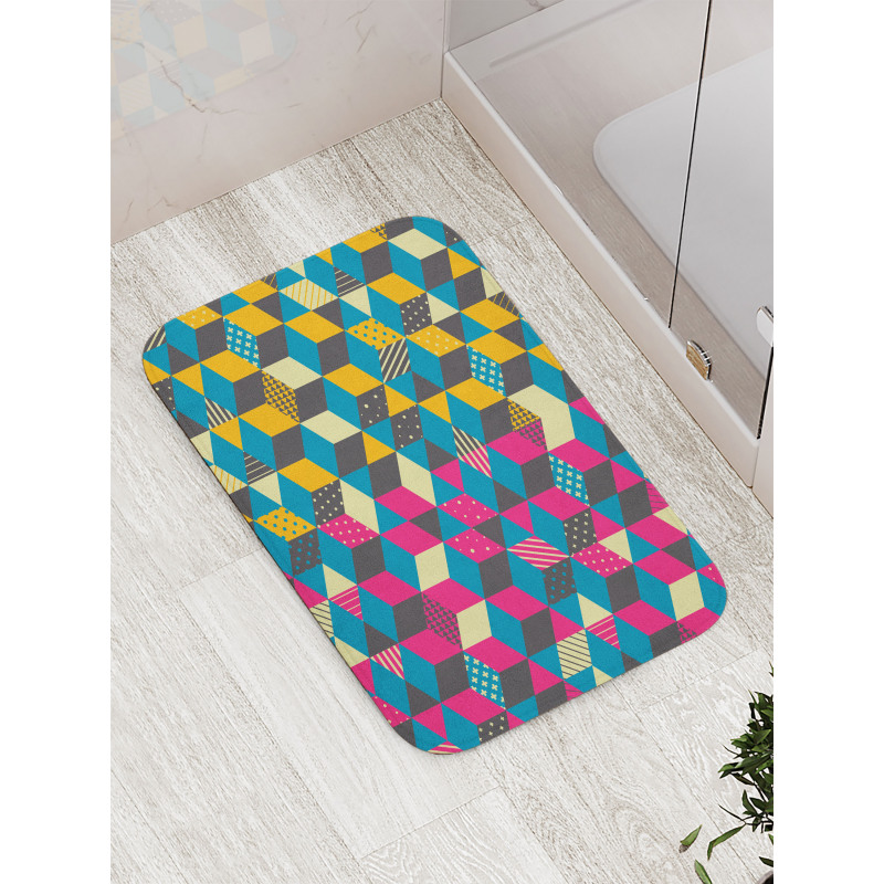 Modern Colorful Blocks Bath Mat