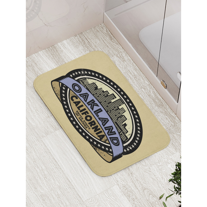 Round Symbolic Lettering Bath Mat