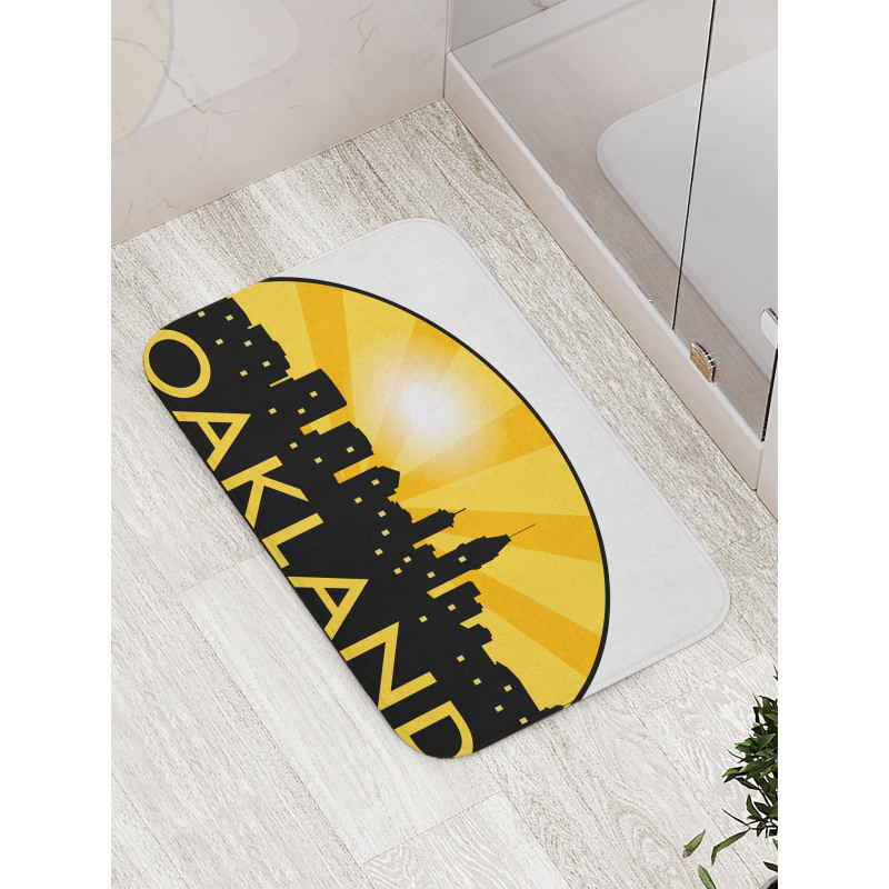 Sunburst Effect Buildings Bath Mat