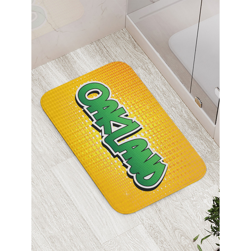 Comic Book Style Wording Bath Mat