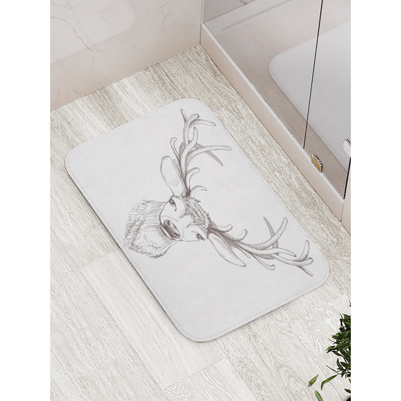 Sketch of Deer Head Bath Mat