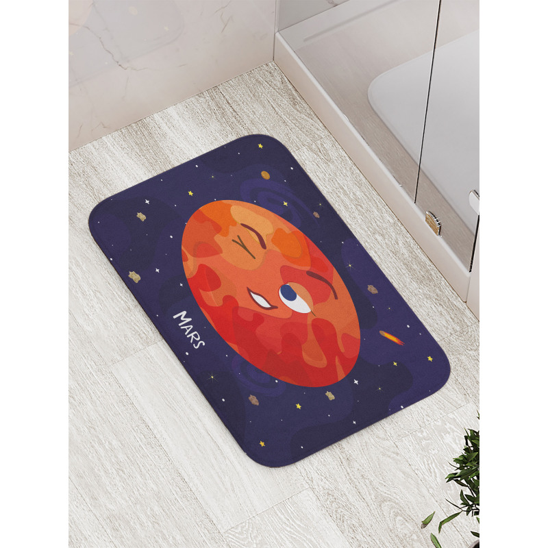 Mars Cartoon Character Bath Mat