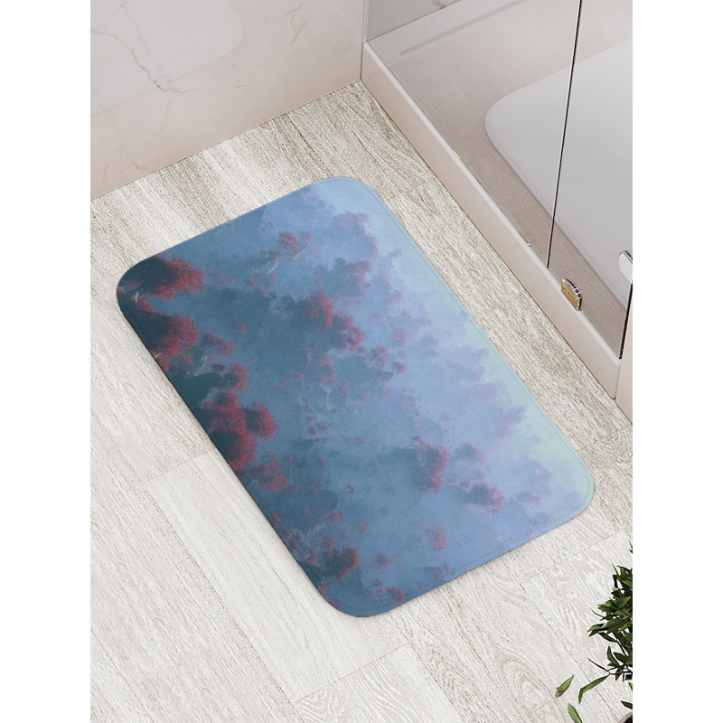 Autumn Trees in Mist Bath Mat