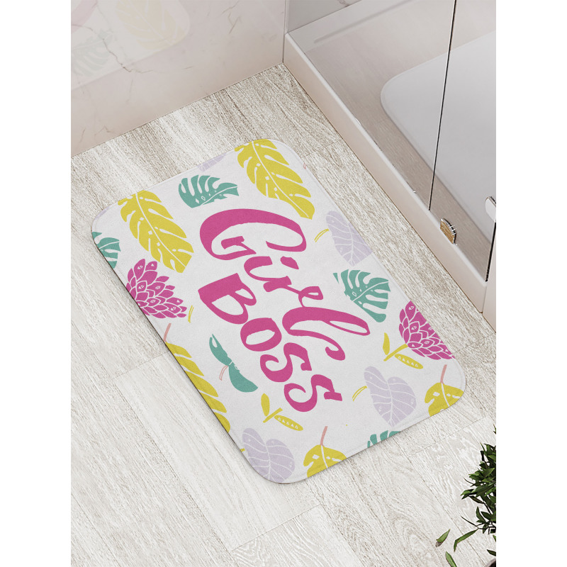 Feminism Calligraphy Art Bath Mat