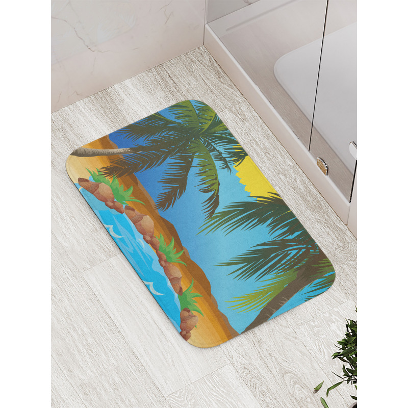 Big Palm Leaves Wild Outdoors Bath Mat