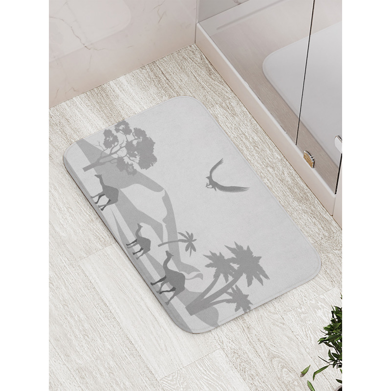 Monotone Greyscale Sand Dunes Bath Mat