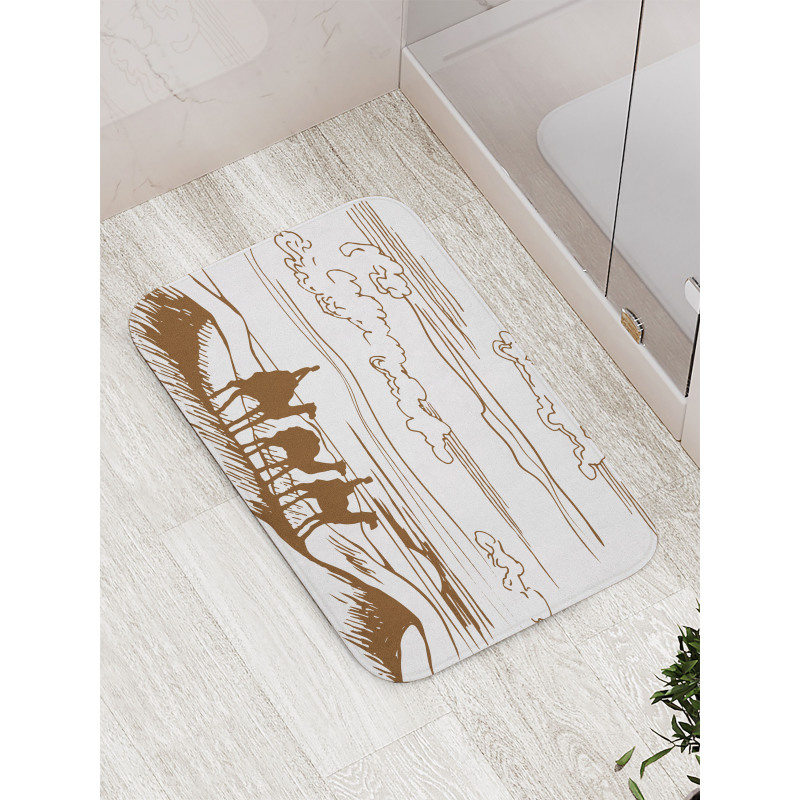 Sketchy Hand Drawn Camels Bath Mat