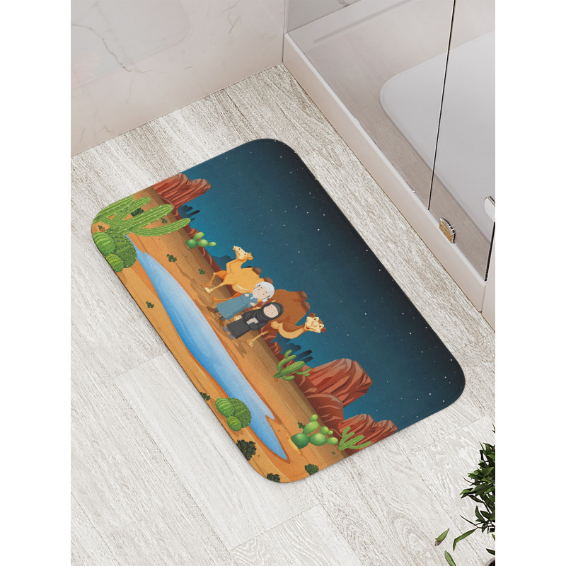 People Camels Cactus Bath Mat