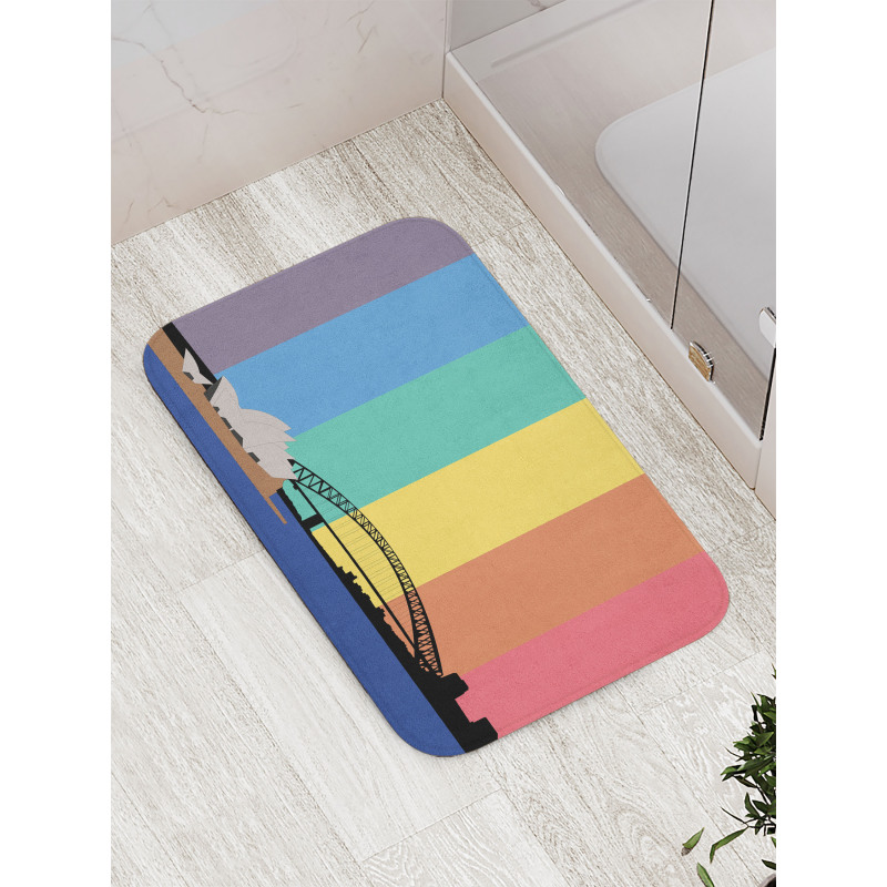 Sydney Building on Rainbow Bath Mat