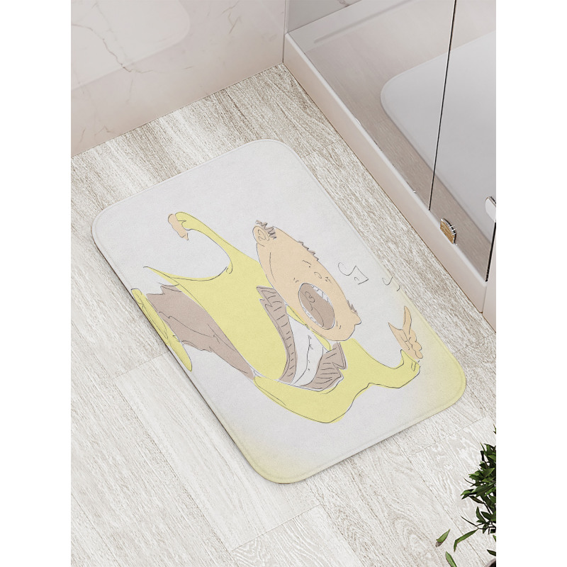 Singing Man Pastel Sketch Bath Mat