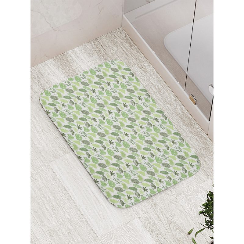 Hand Drawn Leaves Art Bath Mat