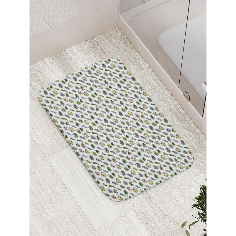 Leaves in Grunge Bath Mat