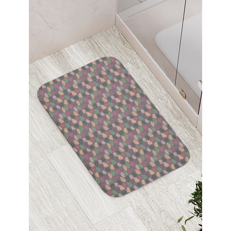 Pastel Abstract Leaves Bath Mat