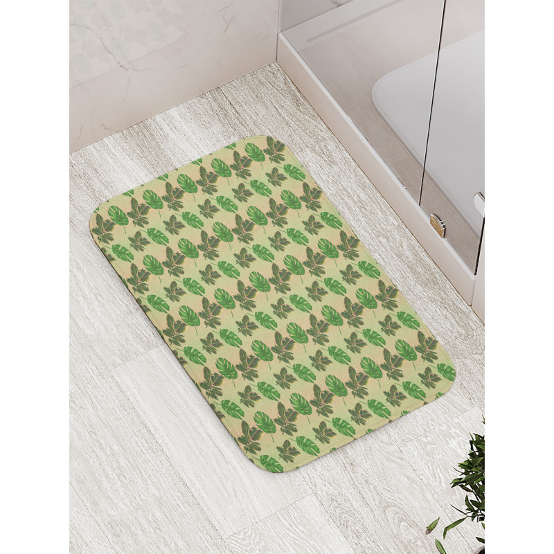 Exotic Leaves Scenery Bath Mat