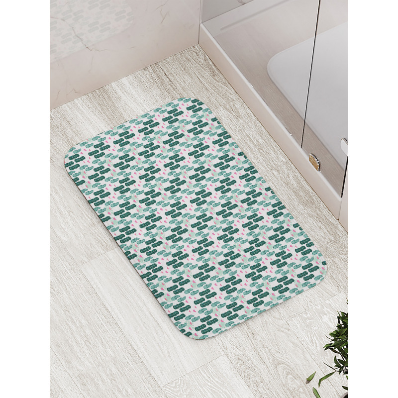 Island Leaves Hearts Bath Mat