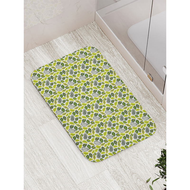 Vivid Tropical Leaves Bath Mat