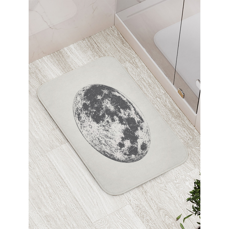 Detailed Sketchy Moon Bath Mat